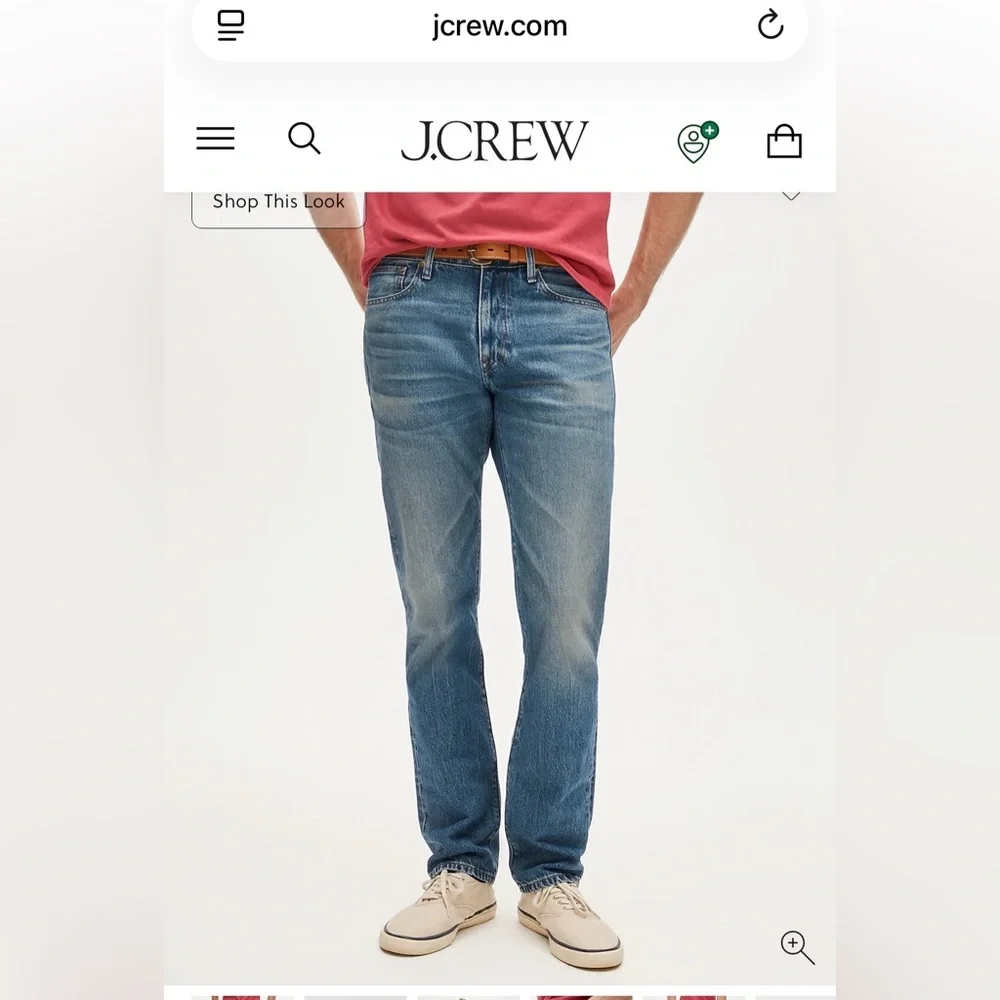 J CREW JEANS 770 Straight Slim Fit Blue Jeans Vintage Look and Feel Size 34 / 36